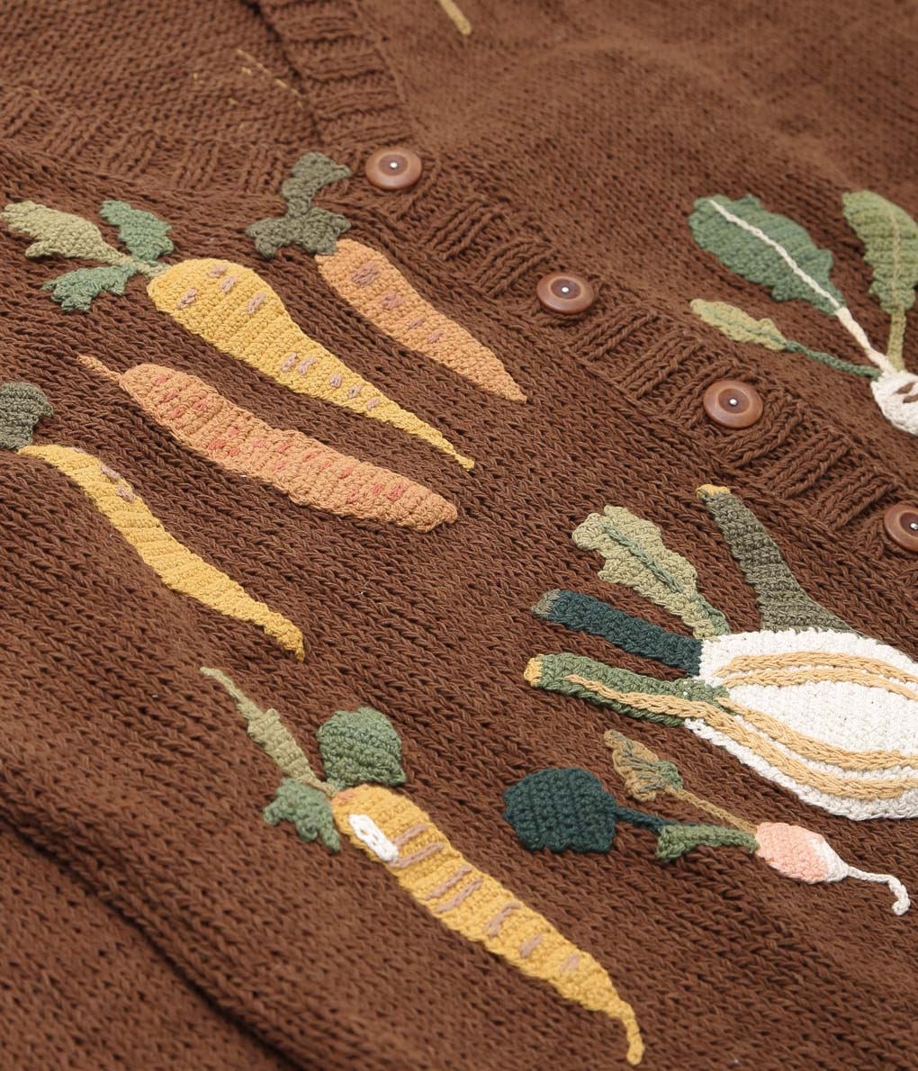 STORY MFG ''TWINSUN CARDIGAN'' (BROWN ROOTING FOR YOU)