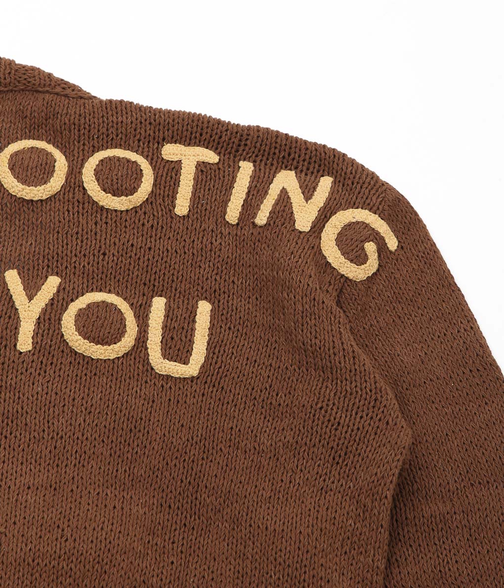 STORY MFG ''TWINSUN CARDIGAN'' (BROWN ROOTING FOR YOU)