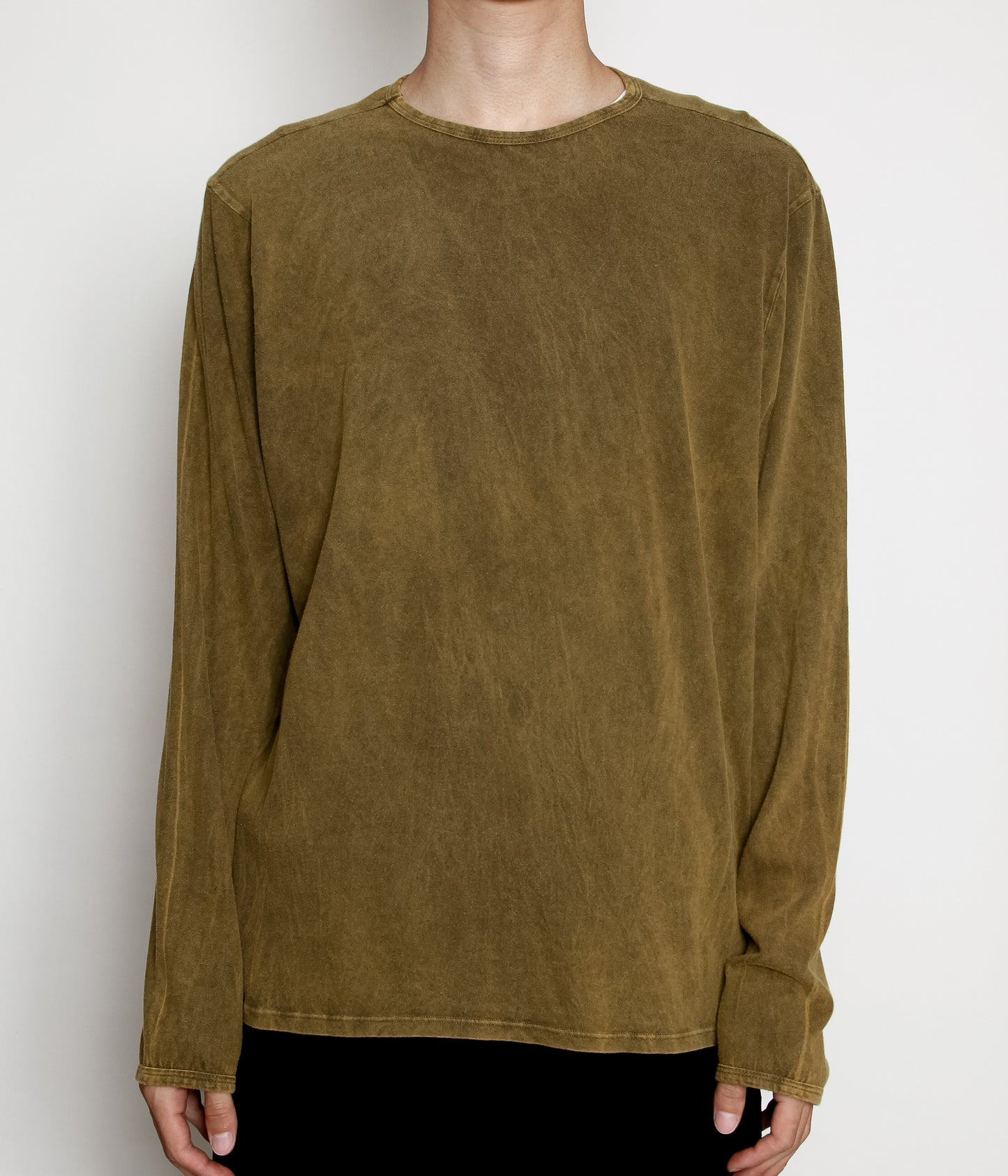 GABRIELA COLL GARMENTS ''NO.87 ORGANIC COTTON LONG SLEEVE T-SHIRT'' (OLIVE)