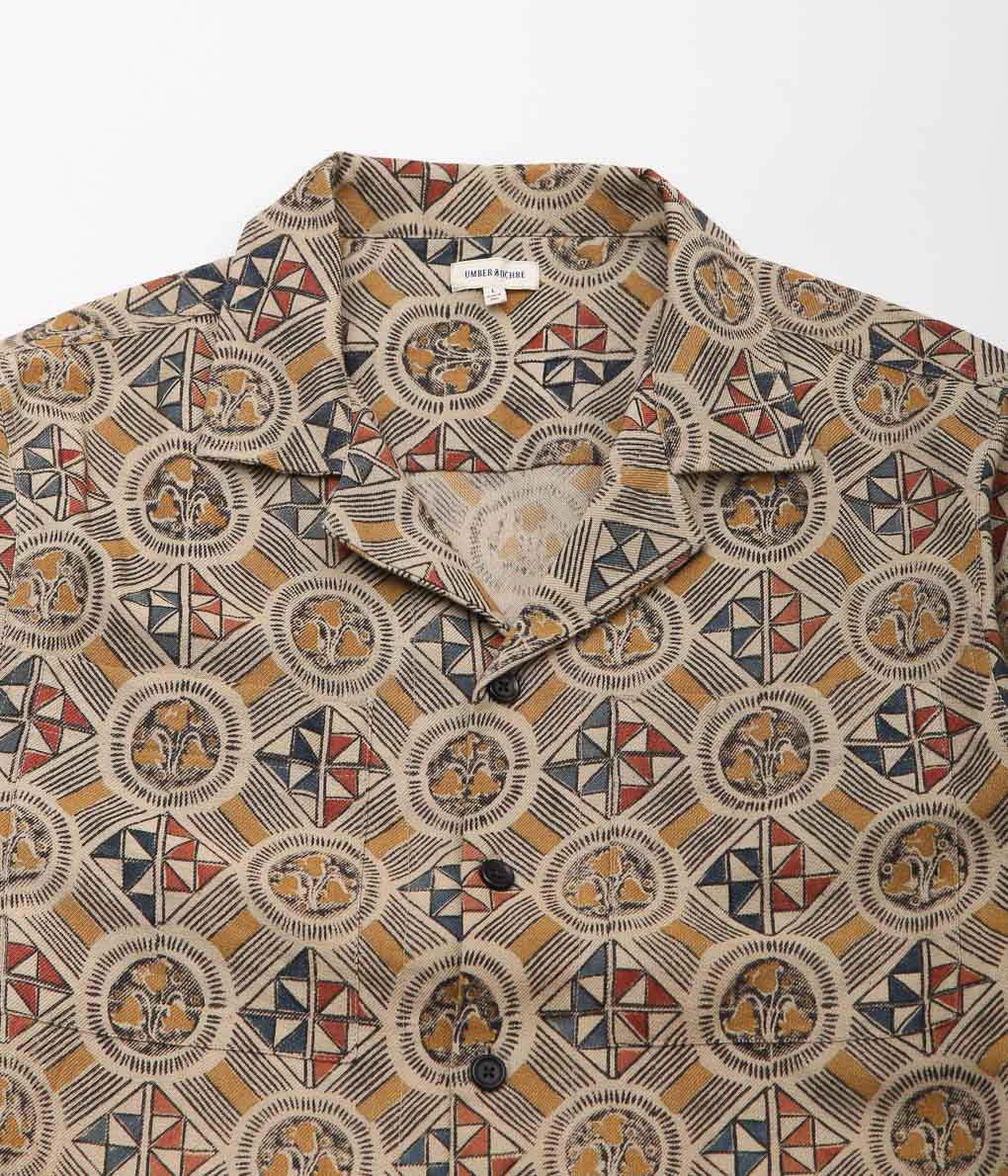 UMBER&OCHRE ''KINNAUR OVERSHIRT'' (TILE PRINT IN MULTI)