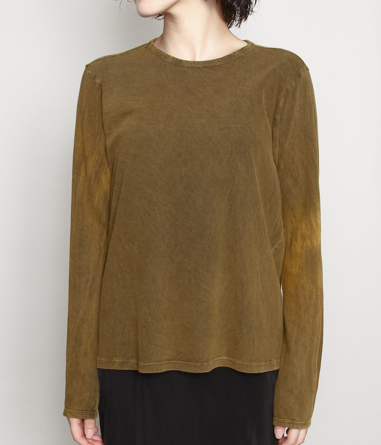 GABRIELA COLL GARMENTS ''NO.87 ORGANIC COTTON LONG SLEEVE T-SHIRT'' (OLIVE)