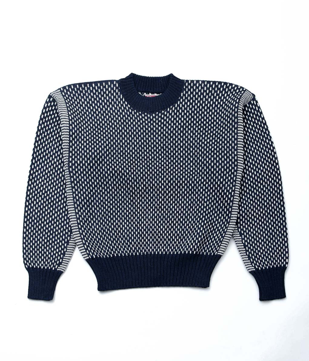 USONIAN SPORTSWEAR ''BIRDS EYE SWEATER'' (NAVY/WHITE)