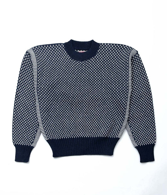 USONIAN SPORTSWEAR ''BIRDS EYE SWEATER'' (NAVY/WHITE)