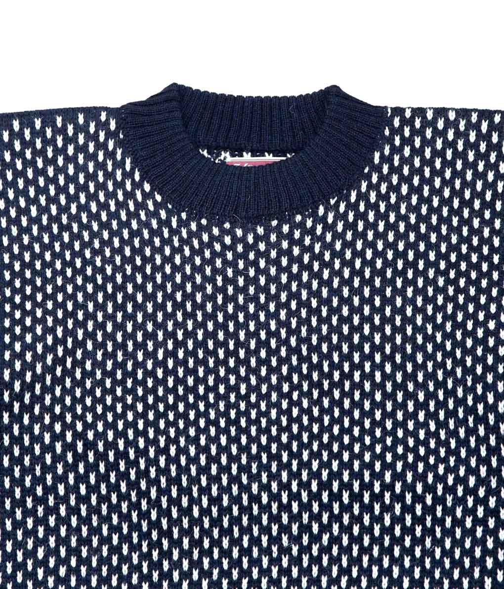 USONIAN SPORTSWEAR ''BIRDS EYE SWEATER'' (NAVY/WHITE)