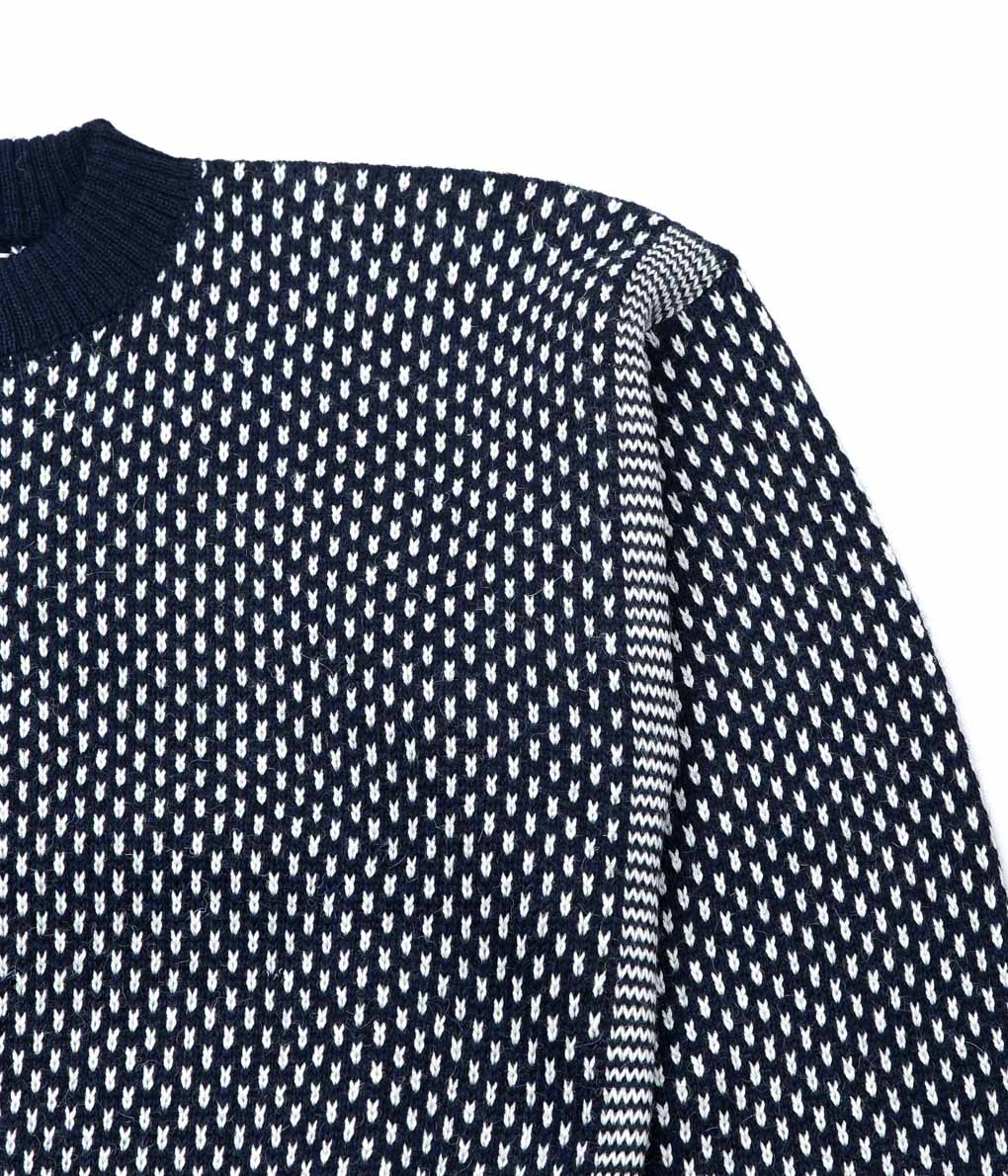 USONIAN SPORTSWEAR ''BIRDS EYE SWEATER'' (NAVY/WHITE)