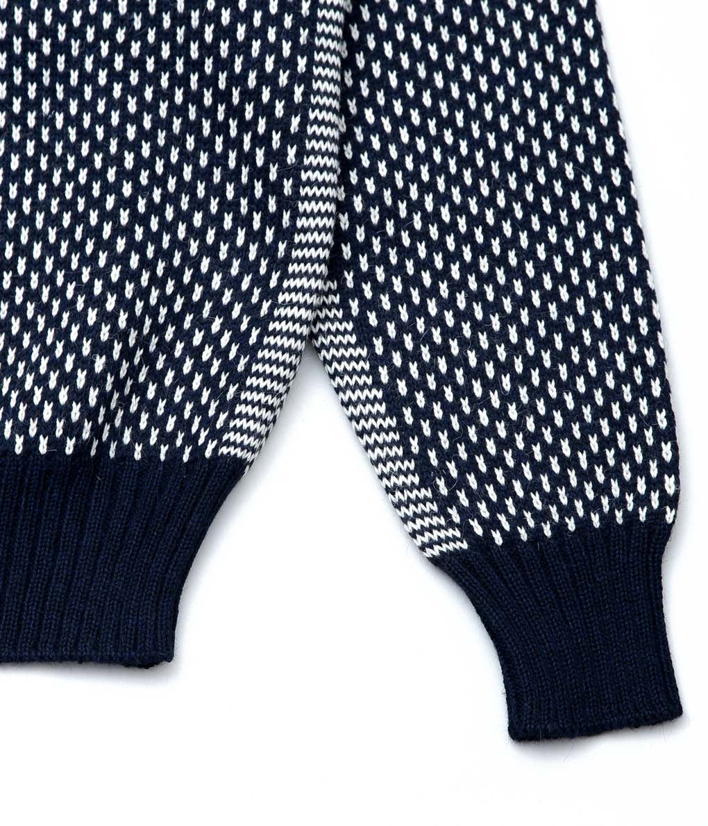 USONIAN SPORTSWEAR ''BIRDS EYE SWEATER'' (NAVY/WHITE)