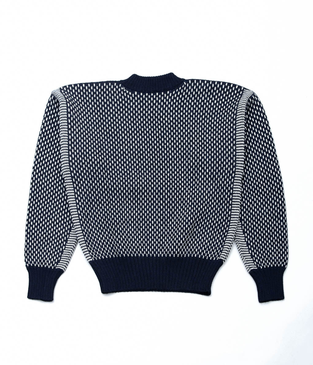 USONIAN SPORTSWEAR ''BIRDS EYE SWEATER'' (NAVY/WHITE)