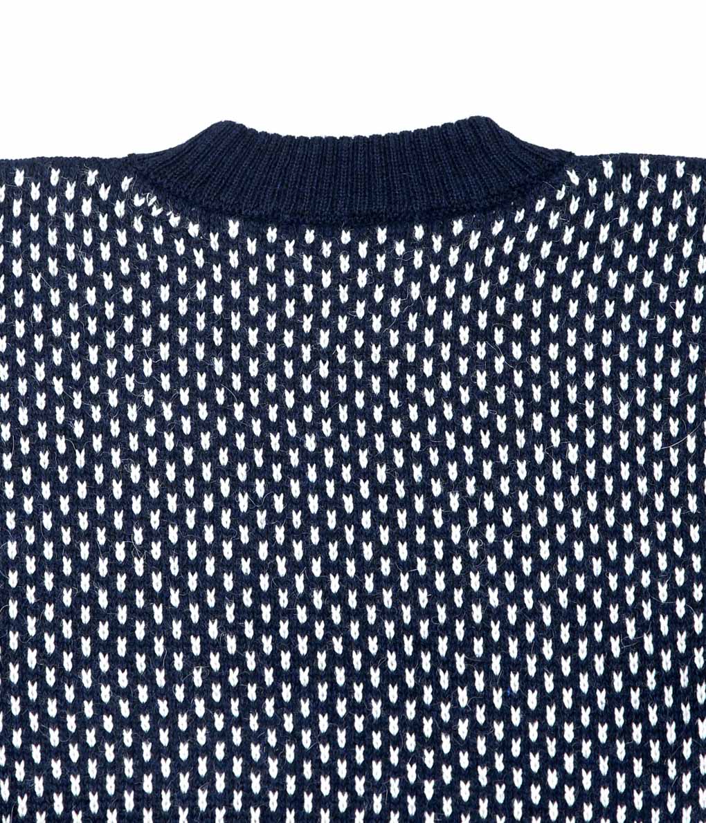 USONIAN SPORTSWEAR ''BIRDS EYE SWEATER'' (NAVY/WHITE)