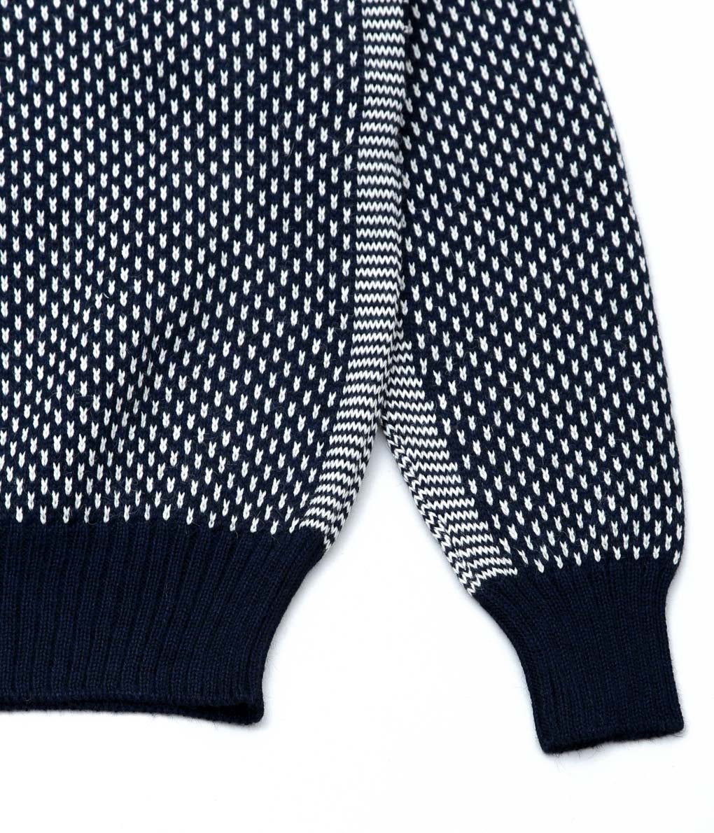 USONIAN SPORTSWEAR ''BIRDS EYE SWEATER'' (NAVY/WHITE)