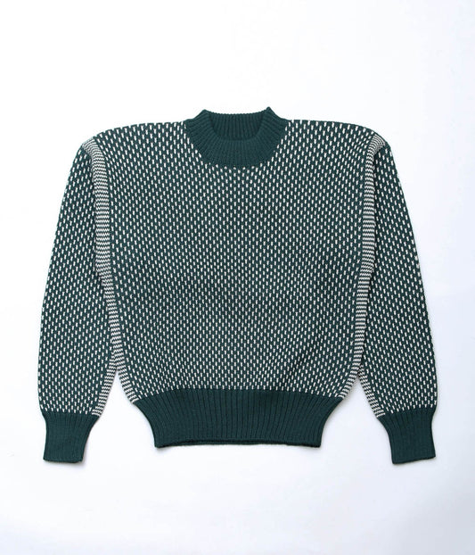 USONIAN SPORTSWEAR ''BIRDS EYE SWEATER'' (GREEN/WHITE)