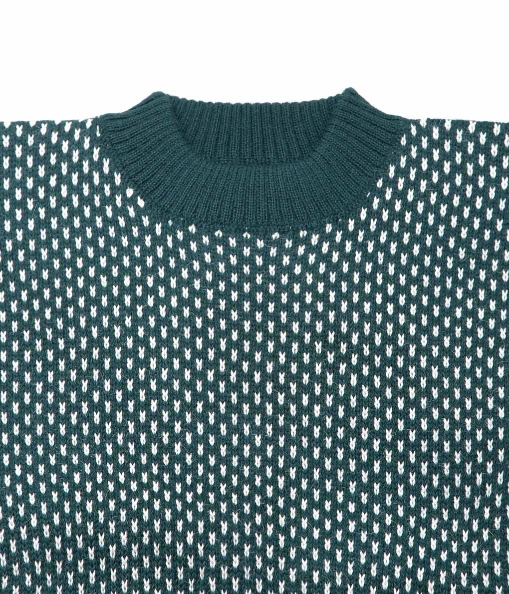 USONIAN SPORTSWEAR ''BIRDS EYE SWEATER'' (GREEN/WHITE)