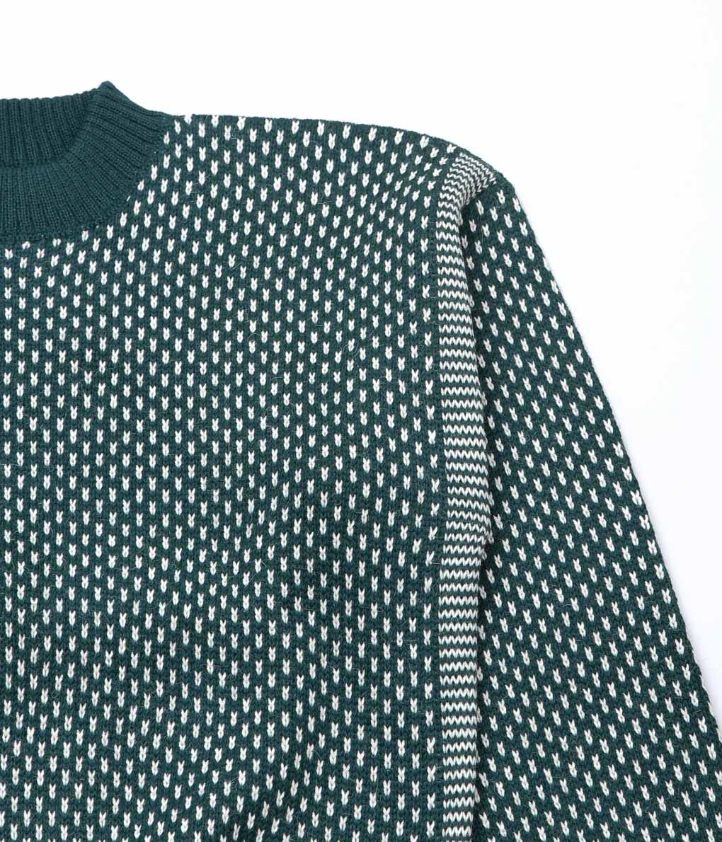 USONIAN SPORTSWEAR ''BIRDS EYE SWEATER'' (GREEN/WHITE)