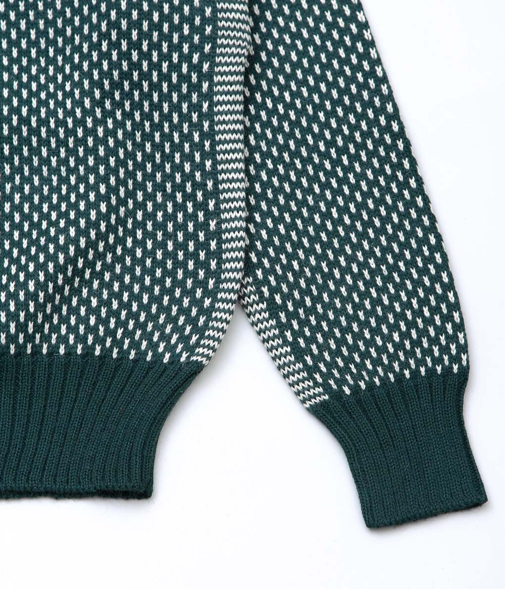 USONIAN SPORTSWEAR ''BIRDS EYE SWEATER'' (GREEN/WHITE)