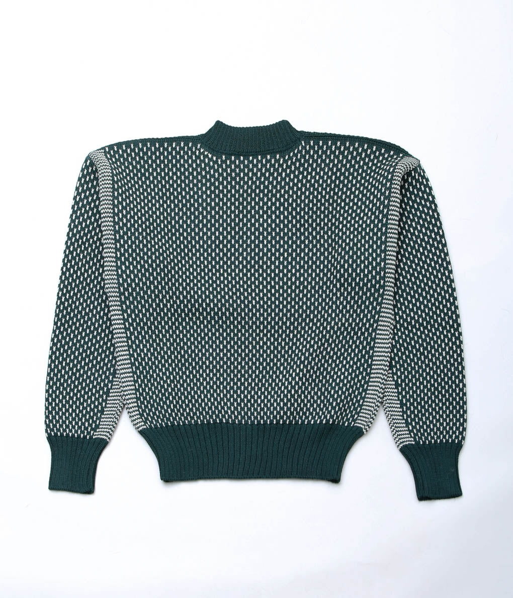 USONIAN SPORTSWEAR ''BIRDS EYE SWEATER'' (GREEN/WHITE)