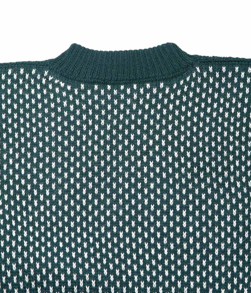 USONIAN SPORTSWEAR ''BIRDS EYE SWEATER'' (GREEN/WHITE)