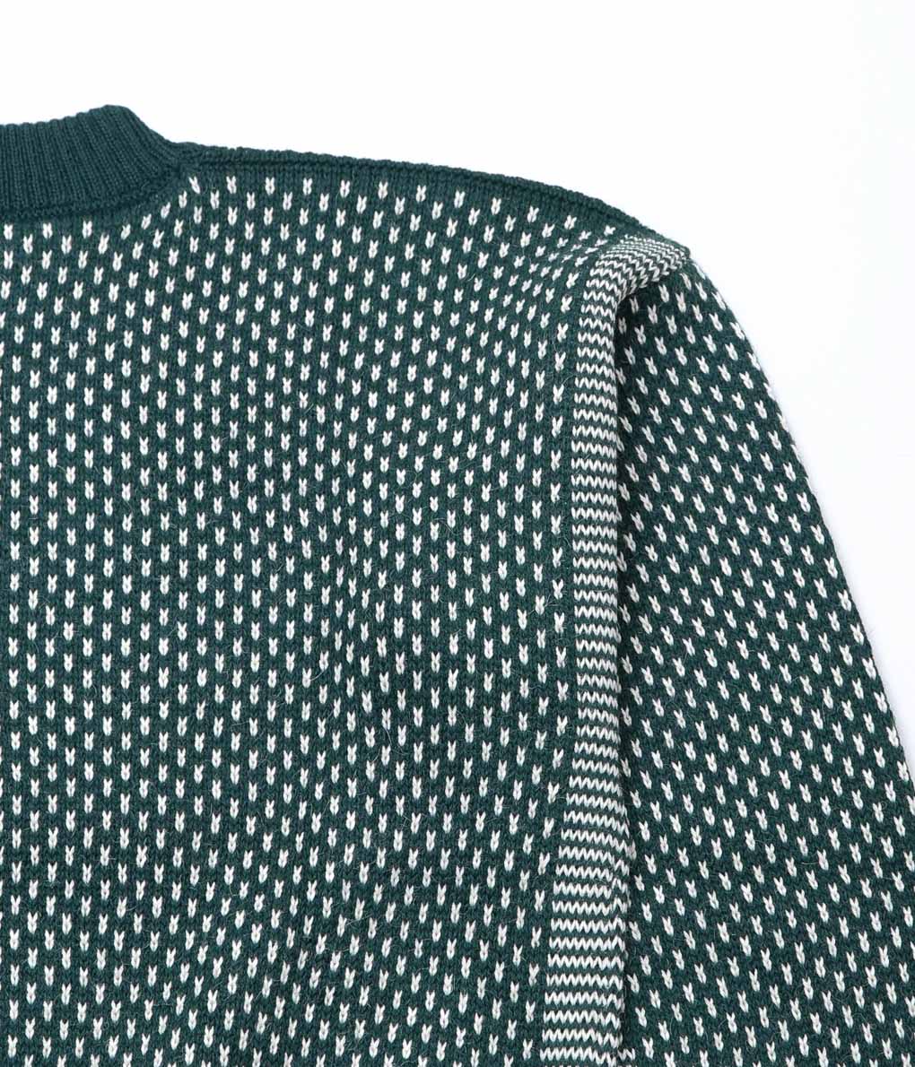 USONIAN SPORTSWEAR ''BIRDS EYE SWEATER'' (GREEN/WHITE)