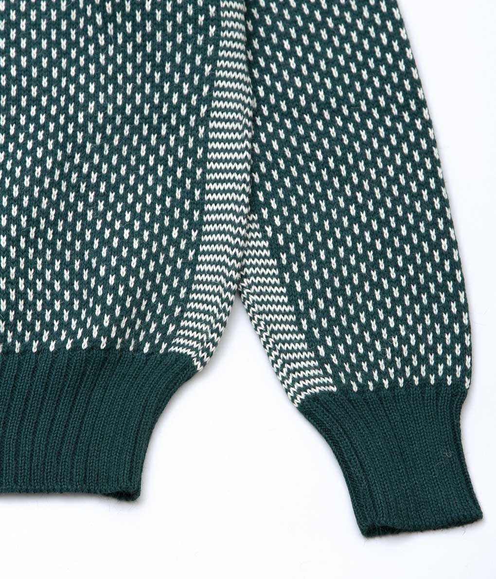 USONIAN SPORTSWEAR ''BIRDS EYE SWEATER'' (GREEN/WHITE)