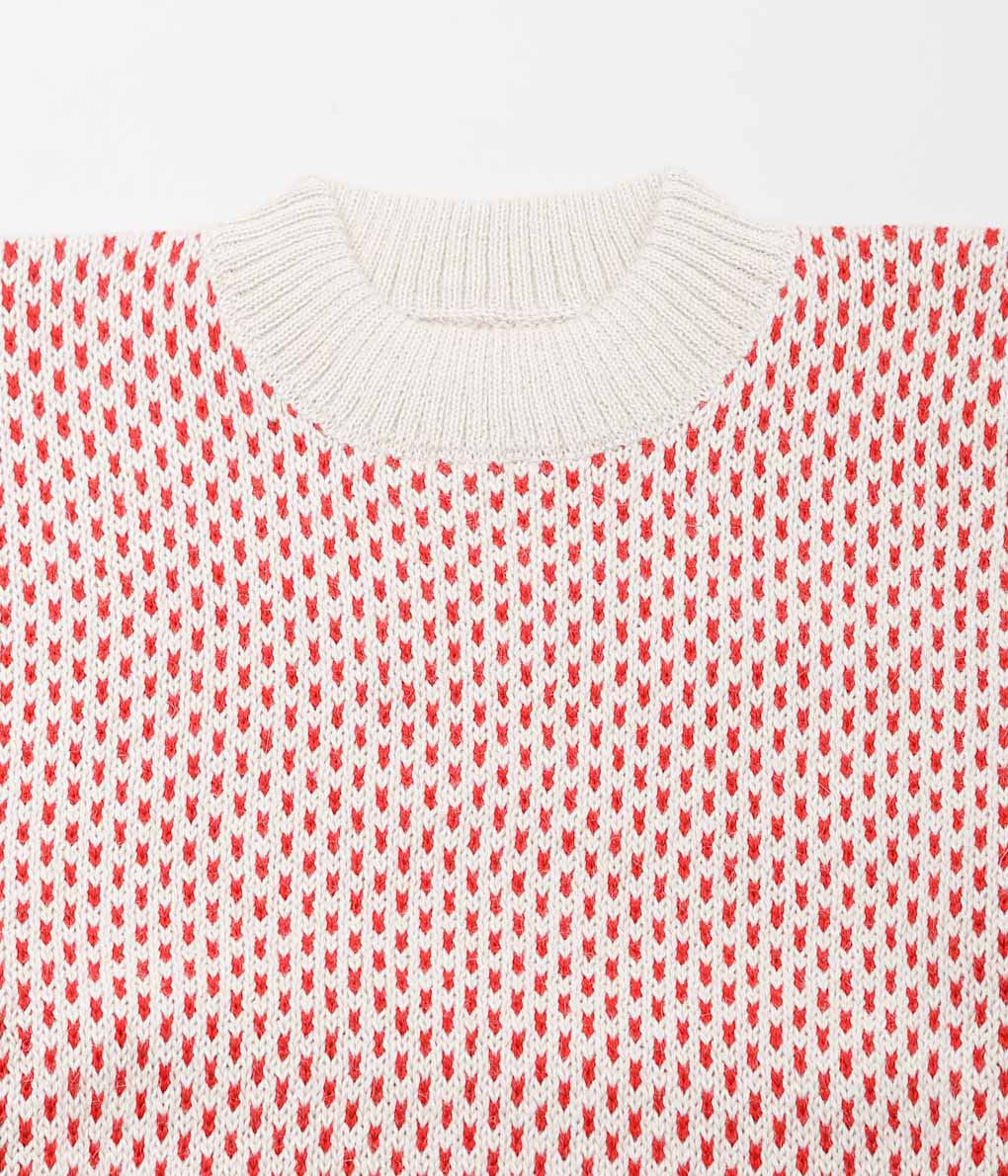 USONIAN SPORTSWEAR ''BIRDS EYE SWEATER'' (WHITE/RED)