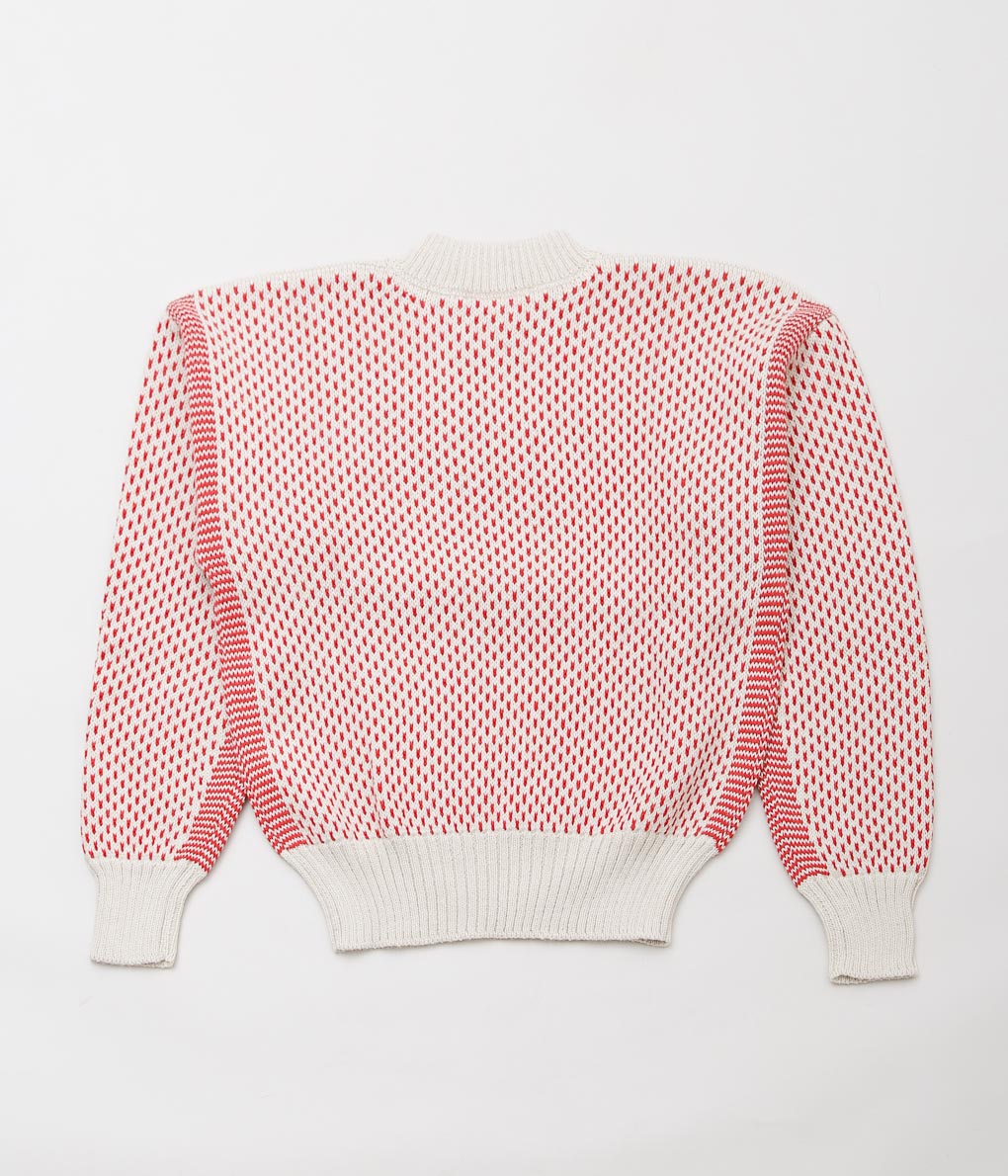 USONIAN SPORTSWEAR ''BIRDS EYE SWEATER'' (WHITE/RED)