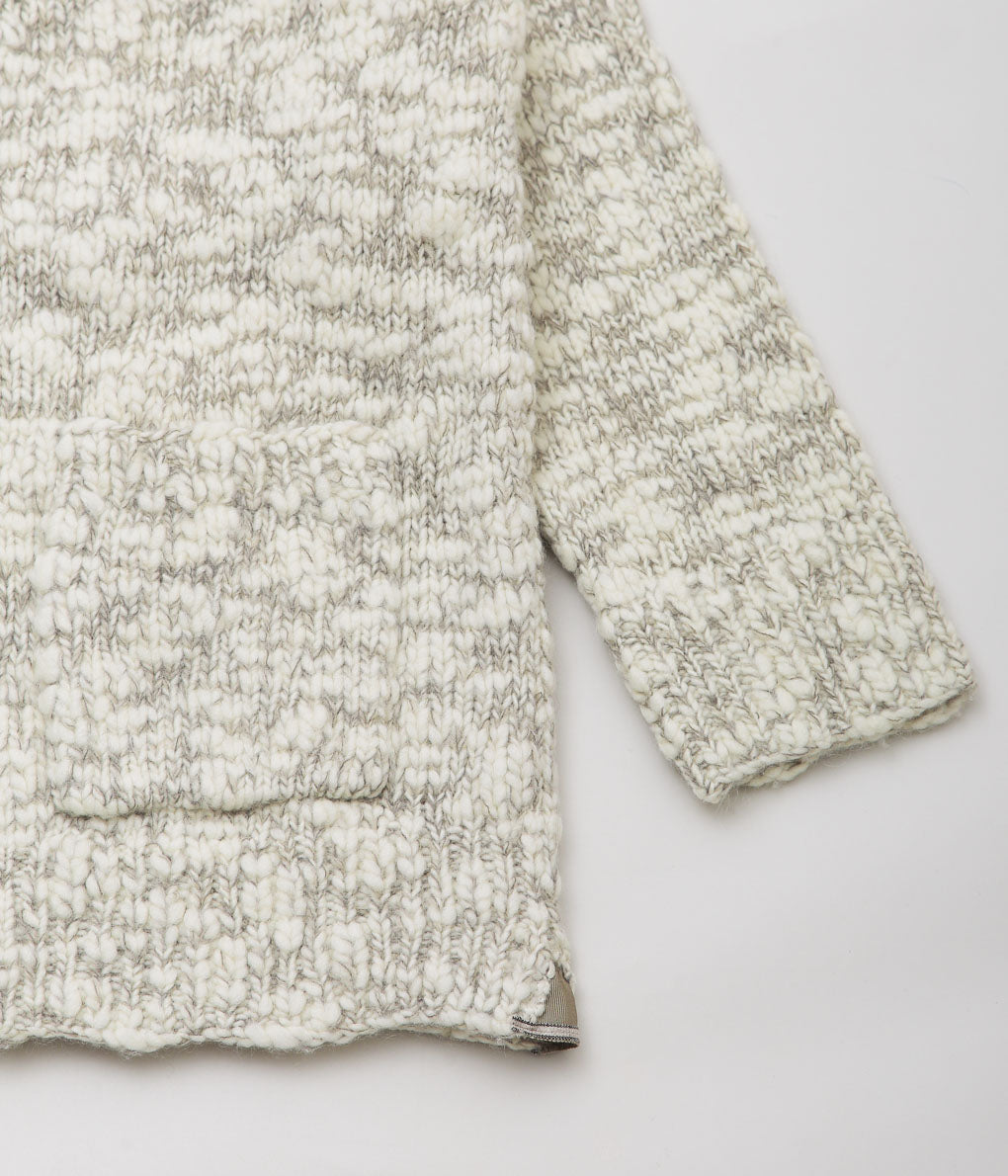 ANSNAM ''HAND KNITTING CARDIGAN'' (WHITE GRAY)