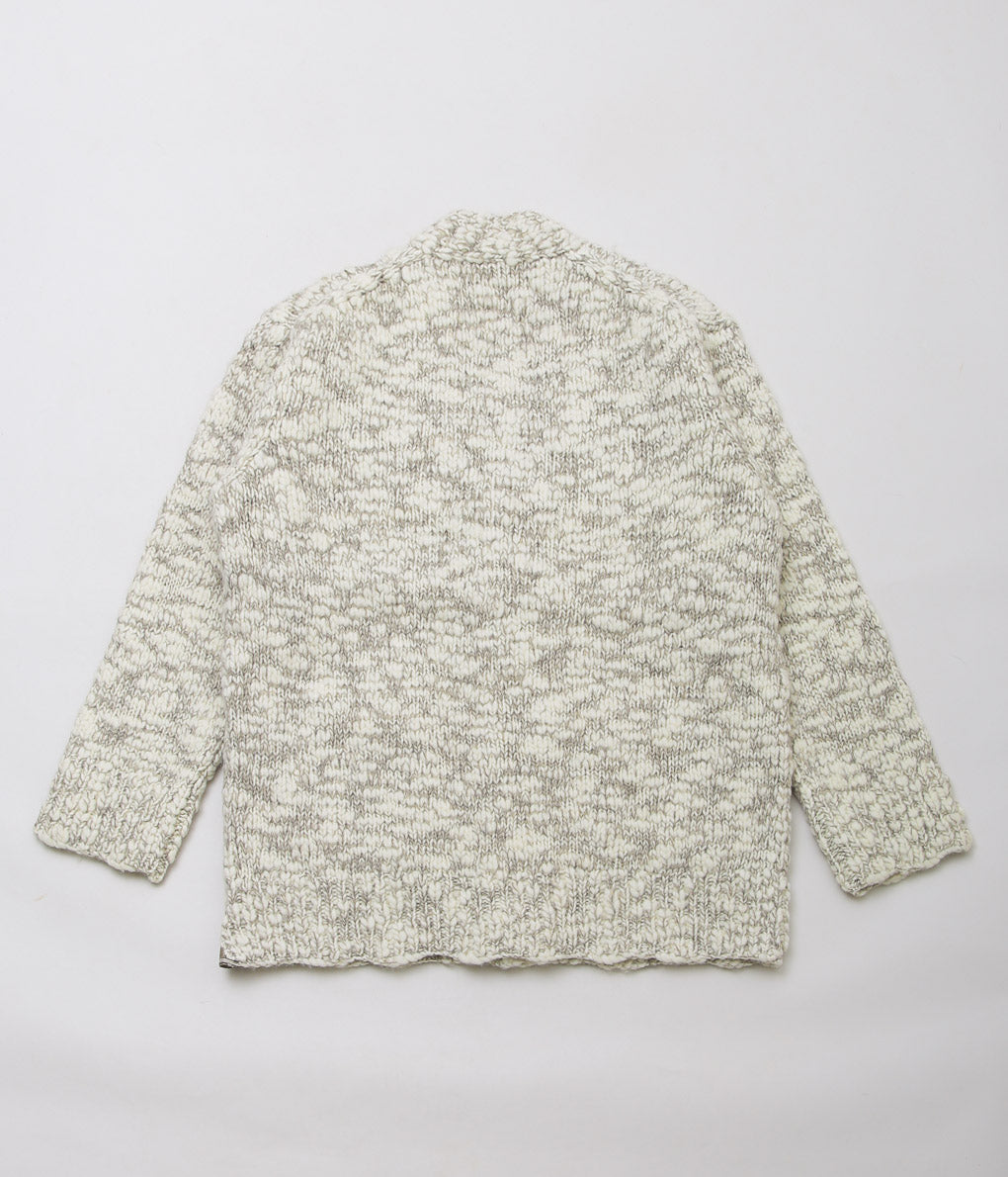 ANSNAM ''HAND KNITTING CARDIGAN'' (WHITE GRAY)