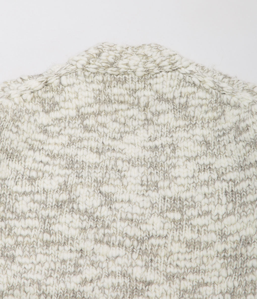 ANSNAM ''HAND KNITTING CARDIGAN'' (WHITE GRAY)