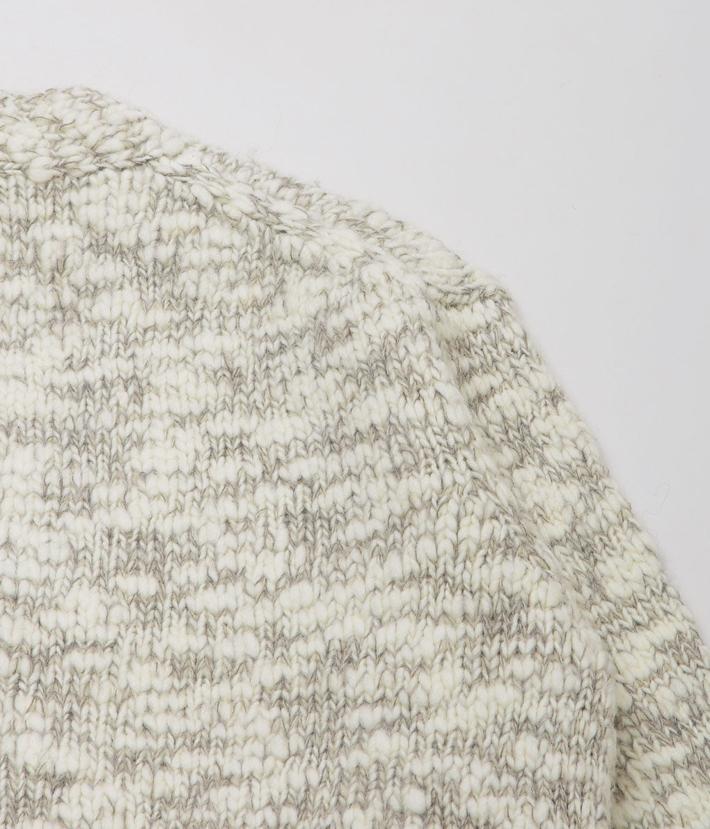 ANSNAM ''HAND KNITTING CARDIGAN'' (WHITE GRAY)