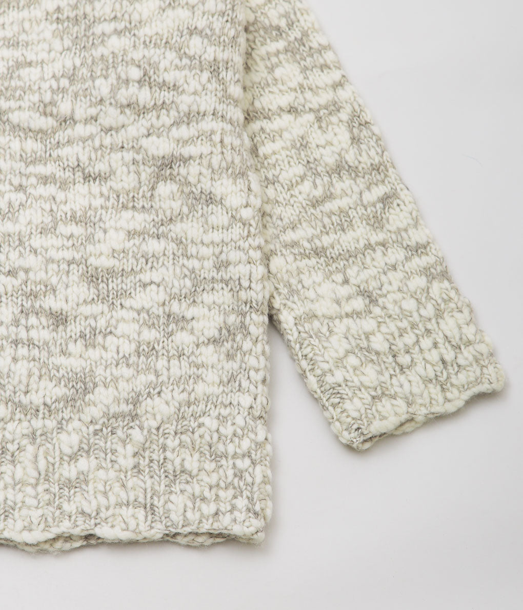 ANSNAM ''HAND KNITTING CARDIGAN'' (WHITE GRAY)