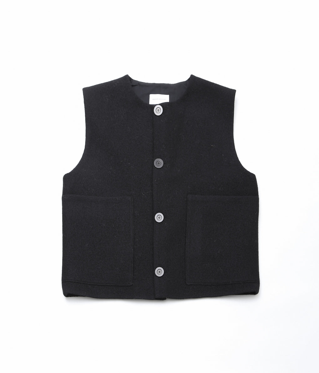 MAISON DOUILLET ''THE BOILED VEST''(BLACK)