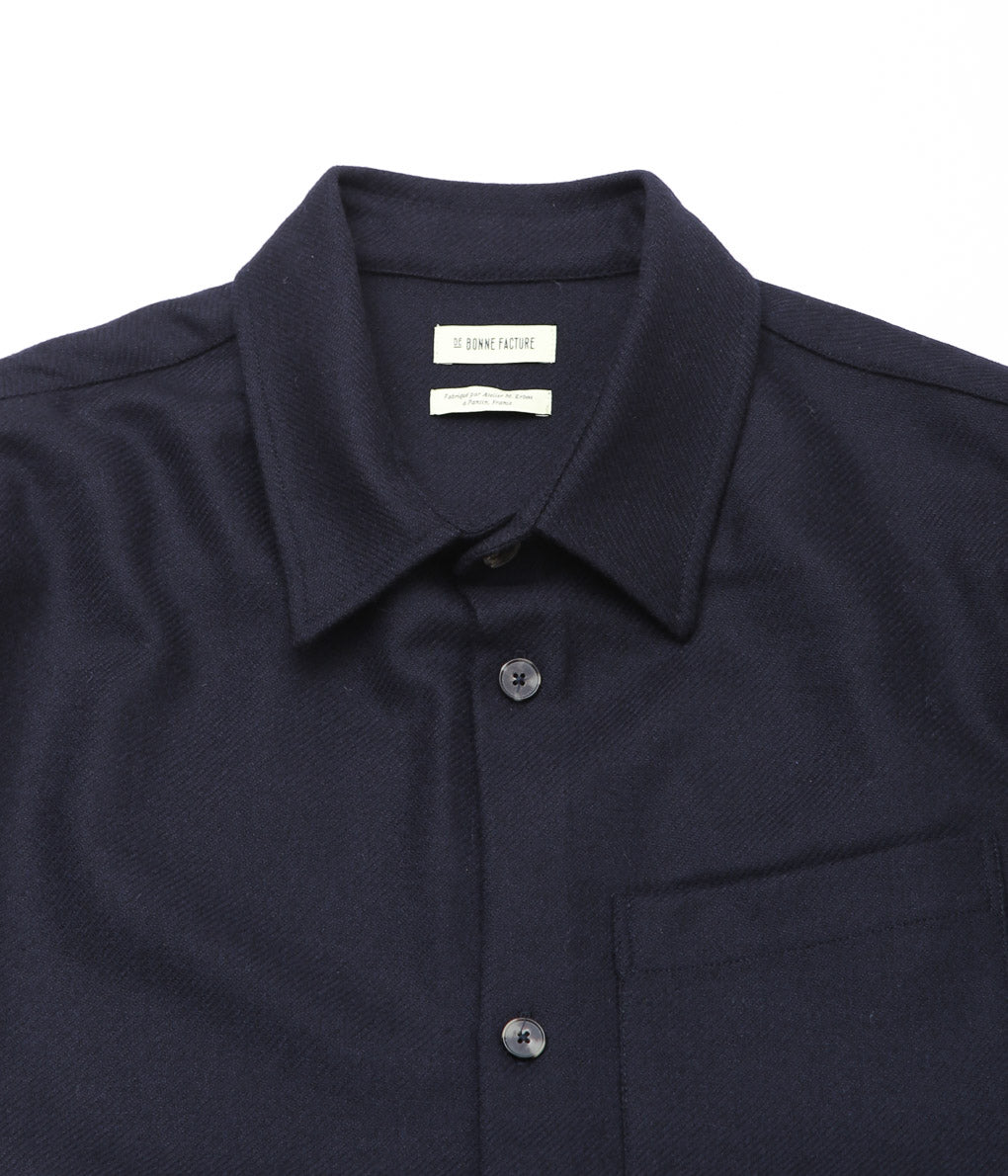 DE BONNE FACTURE ''ONE POCKET OVERSHIRT'' (NAVY)