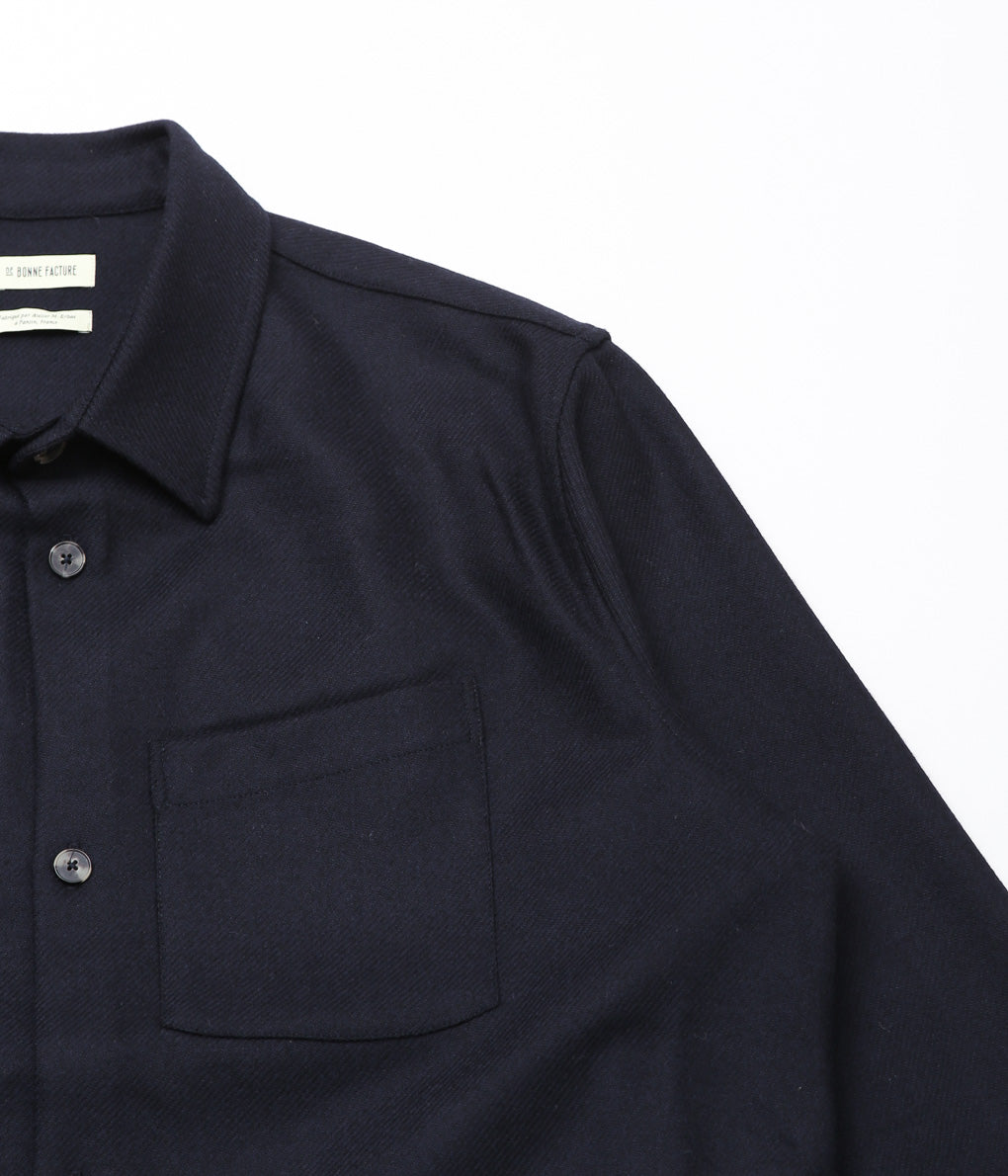 DE BONNE FACTURE ''ONE POCKET OVERSHIRT'' (NAVY)