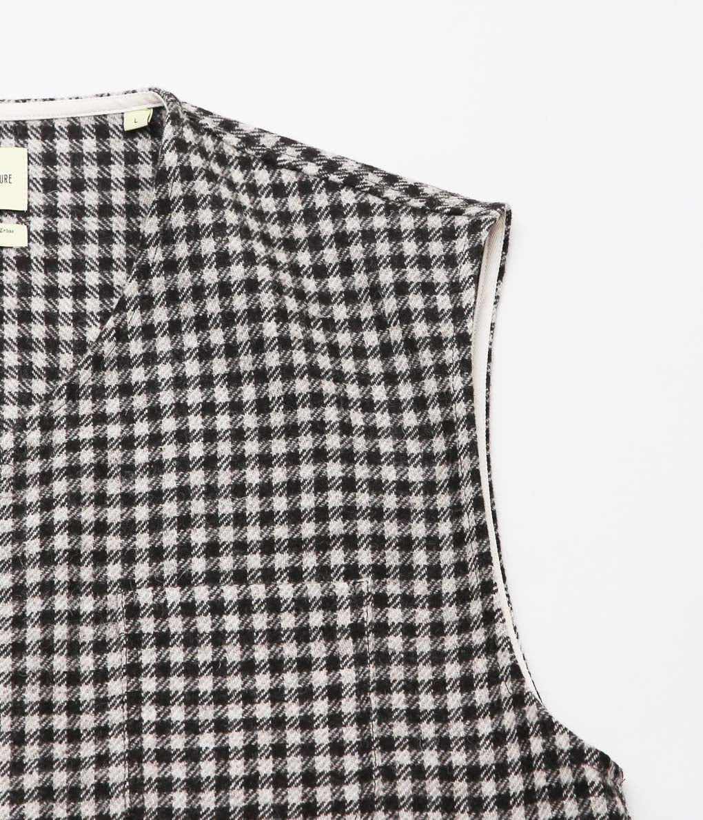 DE BONNE FACTURE ''CAMARGUE VEST'' (UNDYED CHECK)