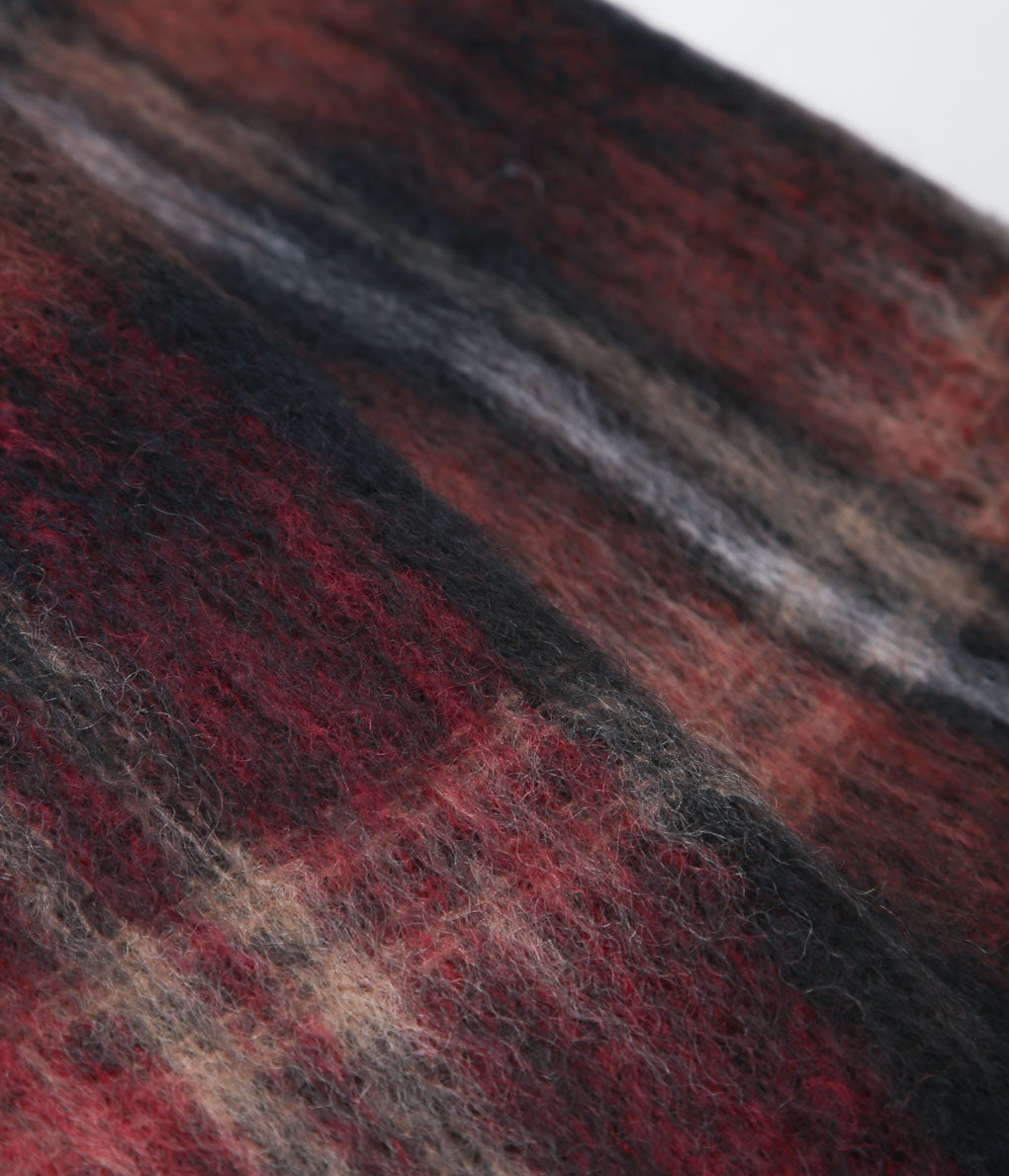 DE BONNE FACTURE ''UNIVERSITY GIANT SCARF SCOTTISH MOHAIR'' (BRICK RED &amp; BROWN)