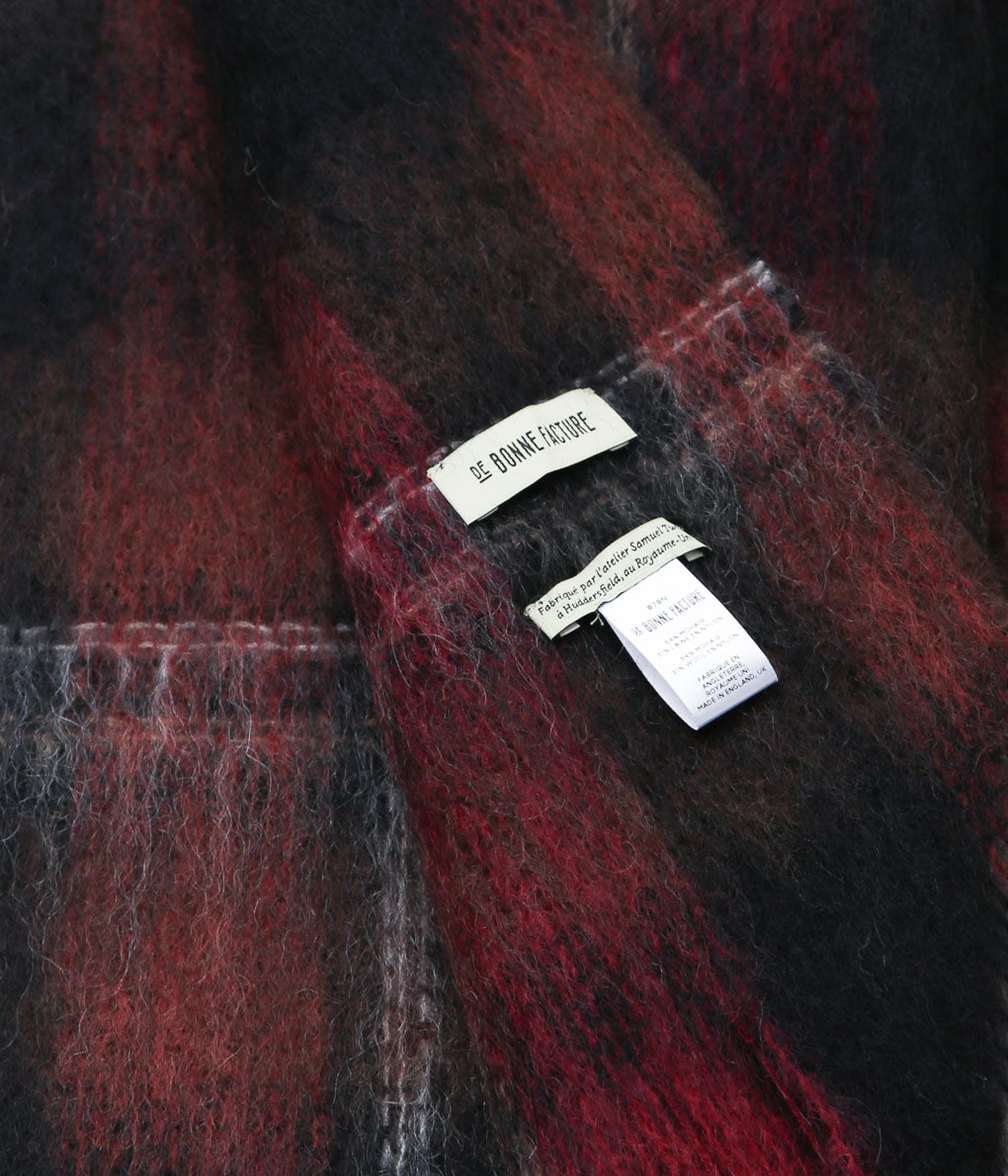 DE BONNE FACTURE ''UNIVERSITY GIANT SCARF SCOTTISH MOHAIR'' (BRICK RED &amp; BROWN)