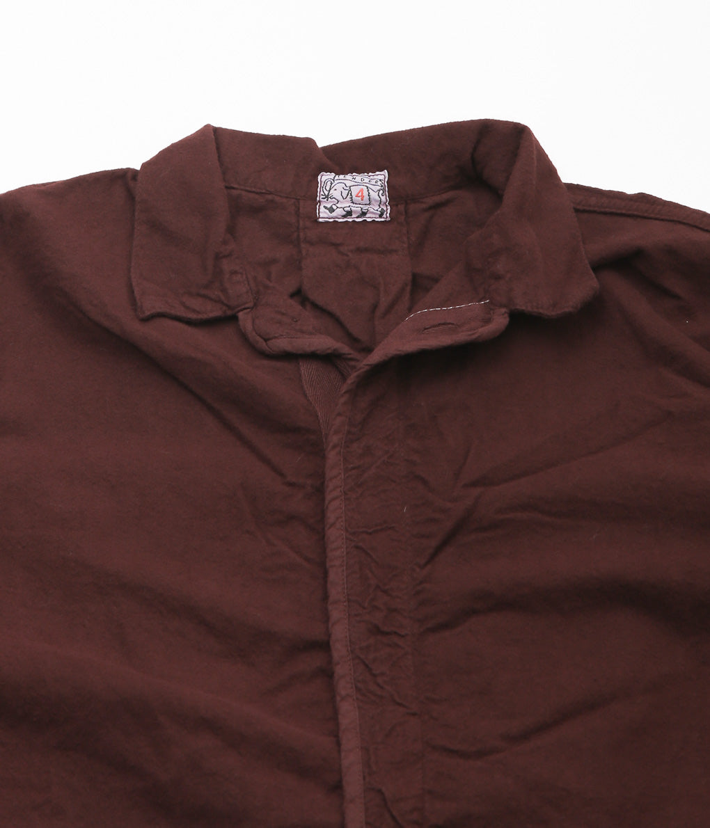 TENDER CO. ''WEBBING FLY SHIRT_ECRU COTTON FLANNEL'' (HADAL LIBRARY)