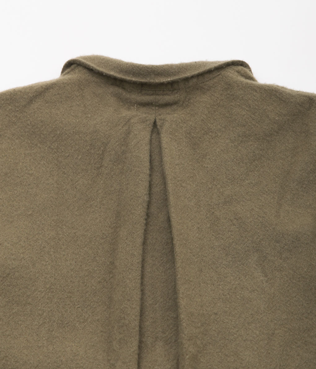 TENDER CO. ''WEBBING FLY SHIRT_UNFINISHED WOOL BAIZE'' (COFFEE DYED)