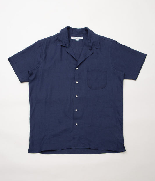 INDIVIDUALIZED SHIRTS ''OVERSIZED LINEN CAMP SHIRTS'' (NAVY)