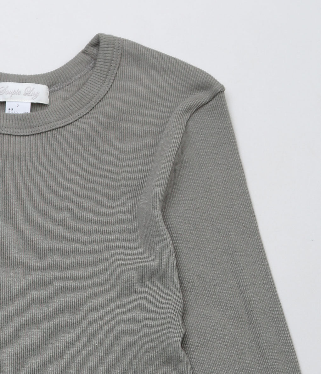 SOUPLE LUZ ''LONG SLEEVE TEE (ORGANIC GIZA COTTON)'' (SAGE GREEN)