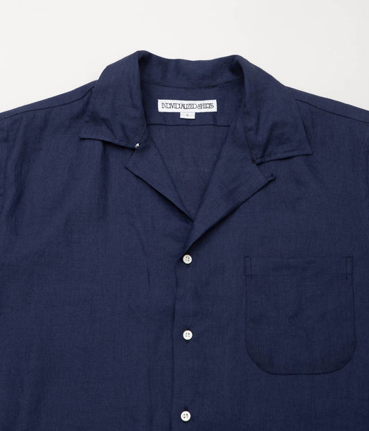 INDIVIDUALIZED SHIRTS ''OVERSIZED LINEN CAMP SHIRTS'' (NAVY)