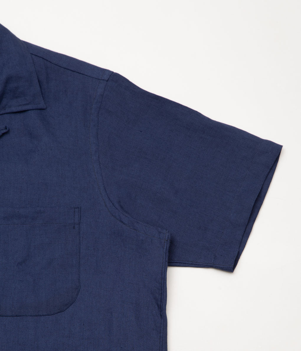 INDIVIDUALIZED SHIRTS ''OVERSIZED LINEN CAMP SHIRTS'' (NAVY)