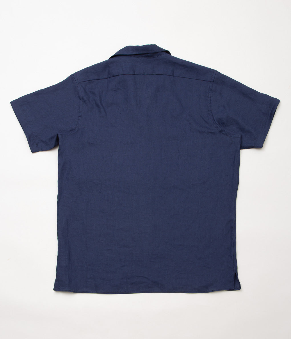 INDIVIDUALIZED SHIRTS ''OVERSIZED LINEN CAMP SHIRTS'' (NAVY)