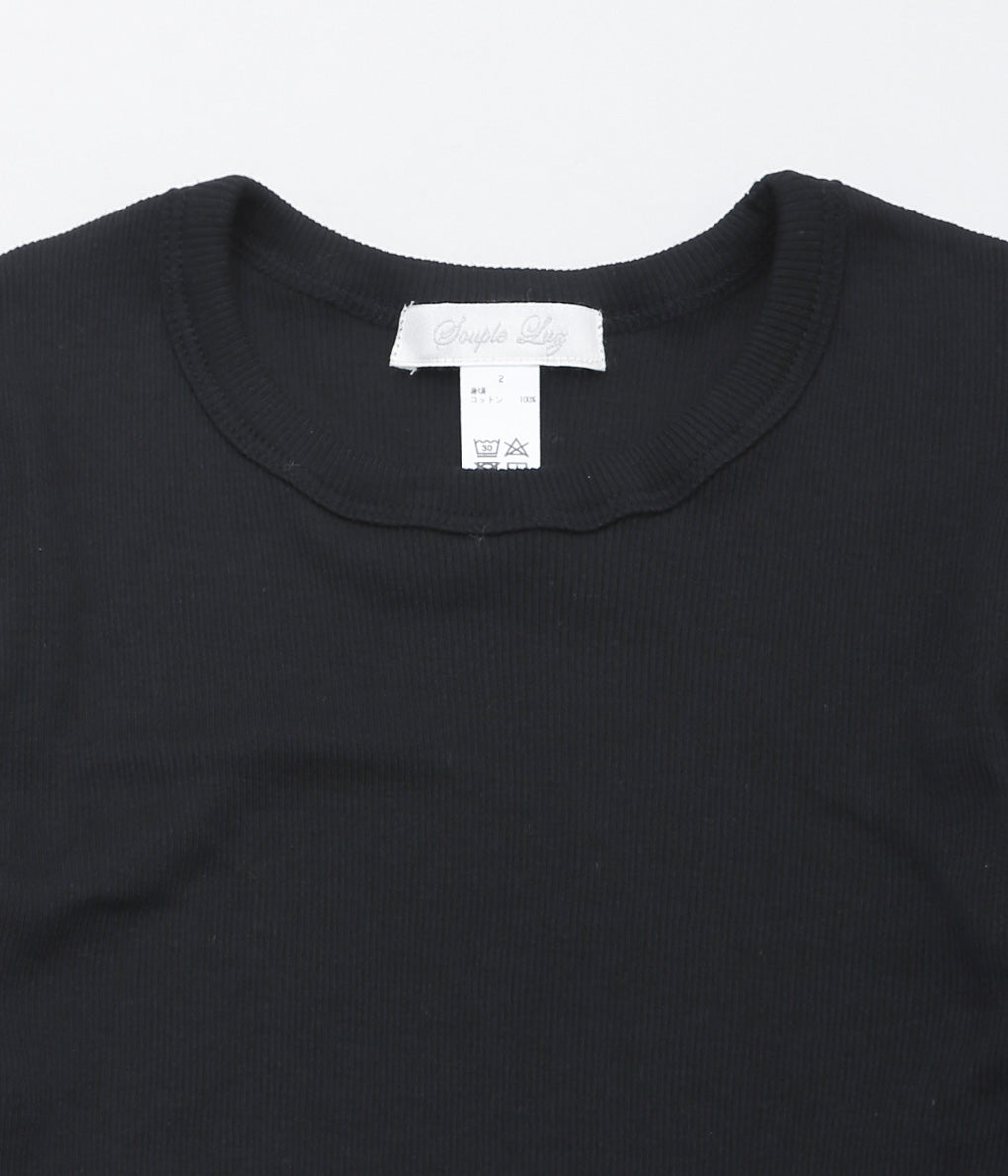 SOUPLE LUZ ''LONG SLEEVE TEE (ORGANIC GIZA COTTON)'' (LOGWOOD BLACK)