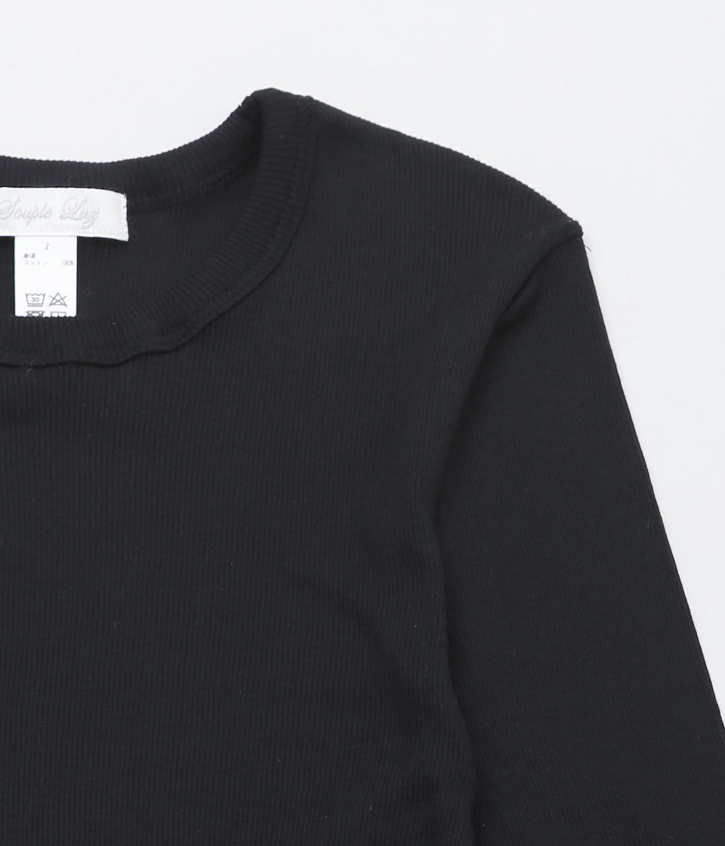 SOUPLE LUZ ''LONG SLEEVE TEE (ORGANIC GIZA COTTON)'' (LOGWOOD BLACK)