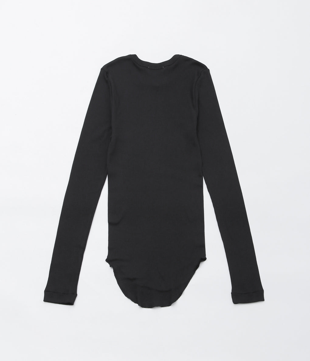 SOUPLE LUZ ''LONG SLEEVE TEE (ORGANIC GIZA COTTON)'' (LOGWOOD BLACK)