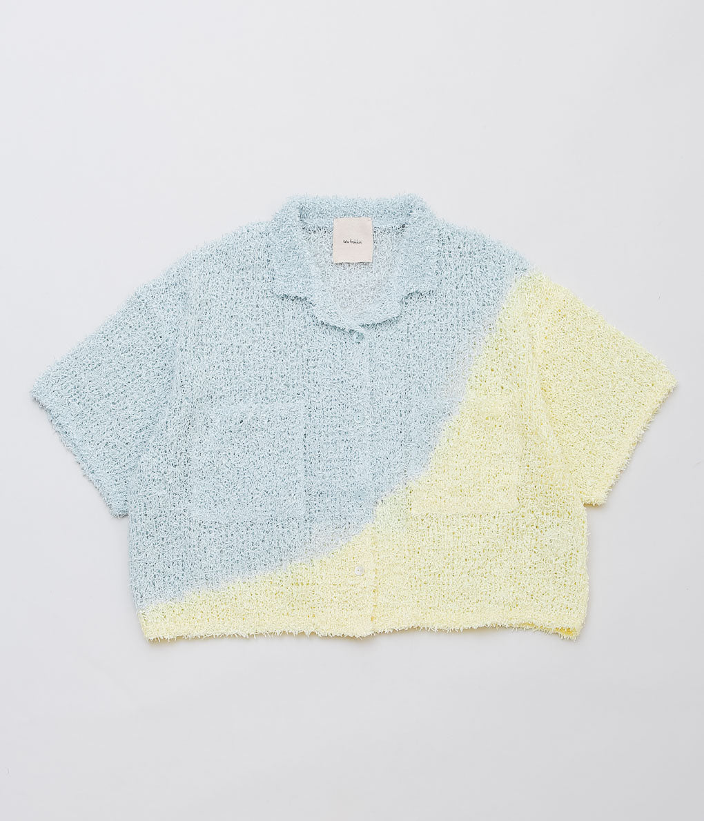 KOTA GUSHIKEN ''WASHI OPEN COLLAR SHIRT'' (LIGHT BLUE/YELLOW)