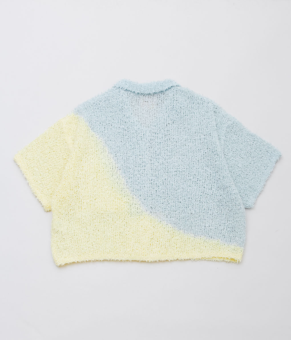 KOTA GUSHIKEN ''WASHI OPEN COLLAR SHIRT'' (LIGHT BLUE/YELLOW)