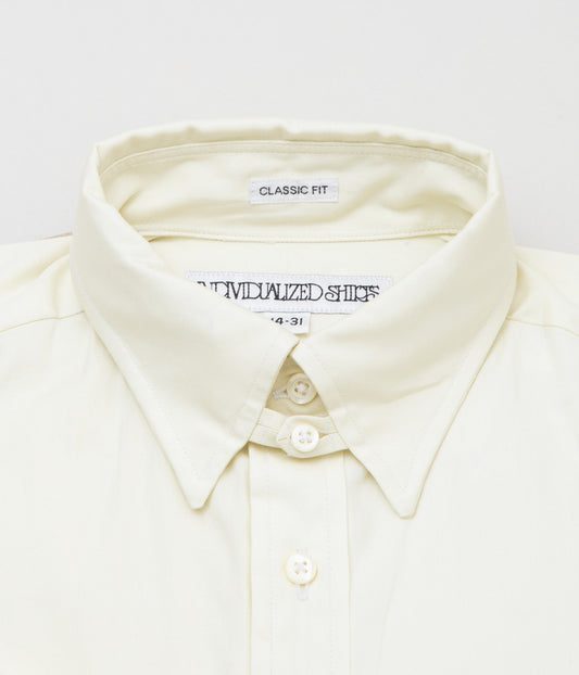 INDIVIDUALIZED SHIRTS ''PINPOINT OX CLASSIC FIT TAB COLLAR SHIRTS'' (CREAM)