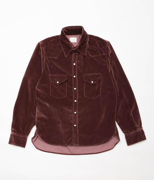 WYTHE ''VELVET PEARLSNAP SHIRT'' (PLUM)