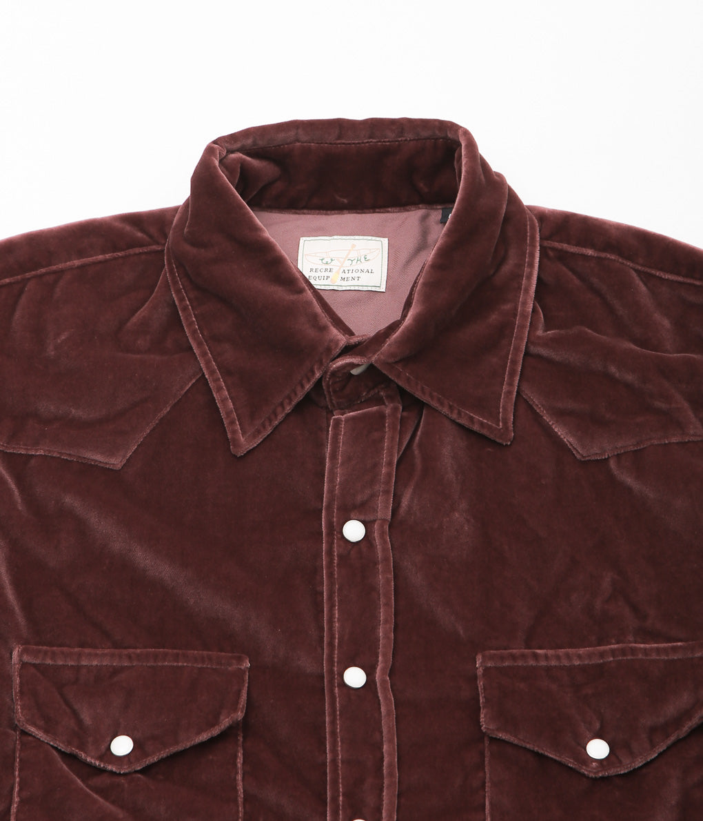 WYTHE ''VELVET PEARLSNAP SHIRT'' (PLUM)