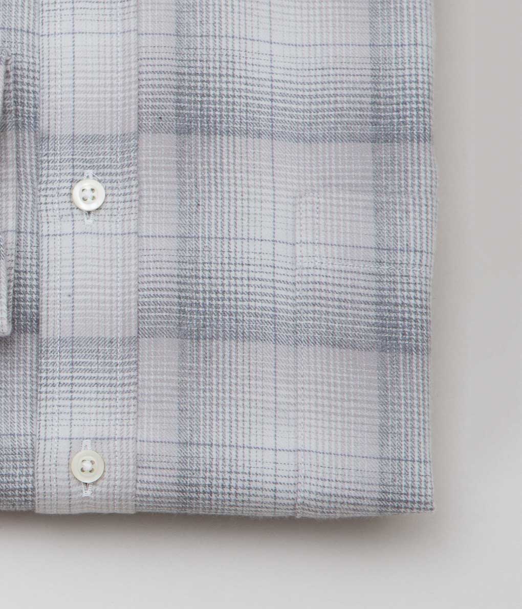 INDIVIDUALIZED SHIRTS ''SNOWY MOUNAIN PLAID CLASSIC FIT BUTTON DOWN SHIRTS'' (GRAY)